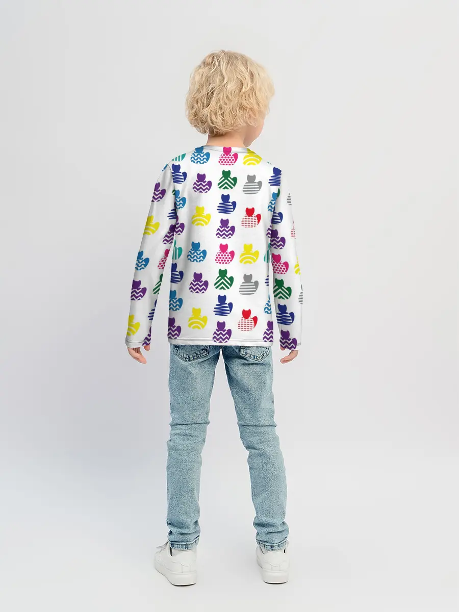 Детский лонгслив / Узор из котов