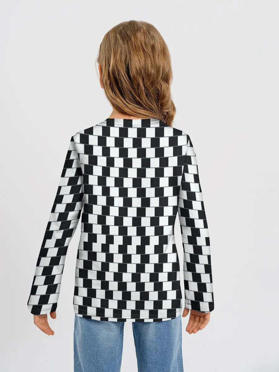 Детский лонгслив / Шахматная Иллюзия Искажения