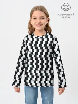 Детский лонгслив / Шахматная Иллюзия Искажения