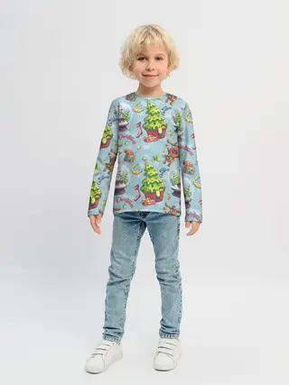 Детский лонгслив / Merry Christmas Pattern