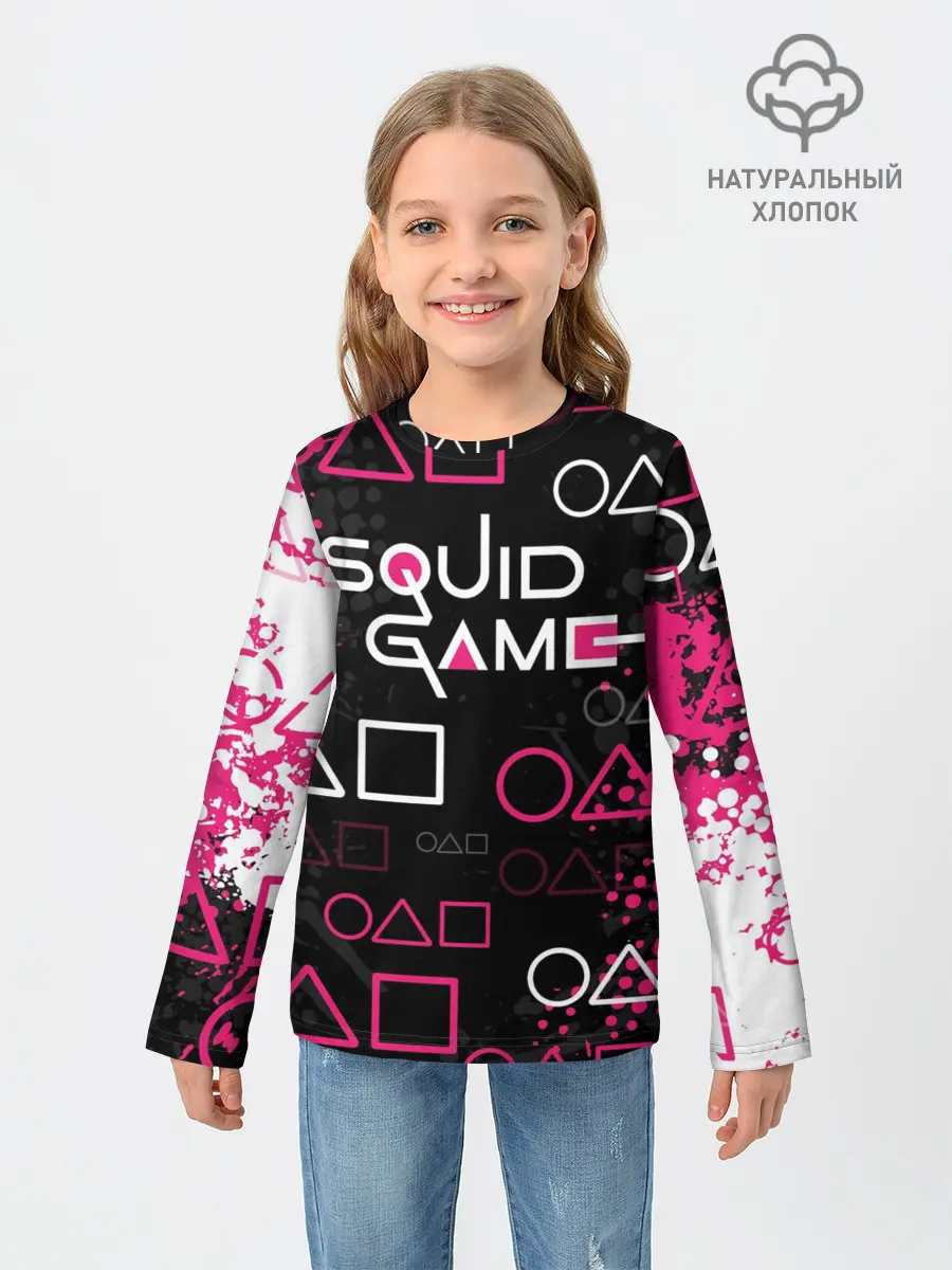Детский лонгслив / ИГРА В КАЛЬМАРА / ГРАНЖ ЛОГО