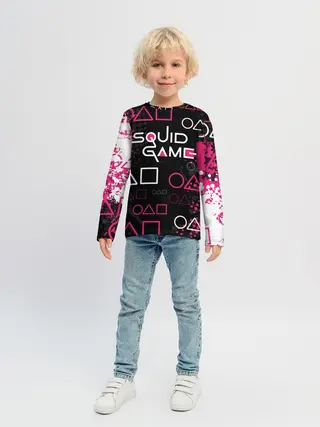 Детский лонгслив / ИГРА В КАЛЬМАРА / ГРАНЖ ЛОГО