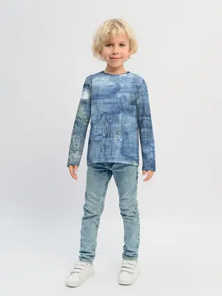 Детский лонгслив / Джинсовые мазки