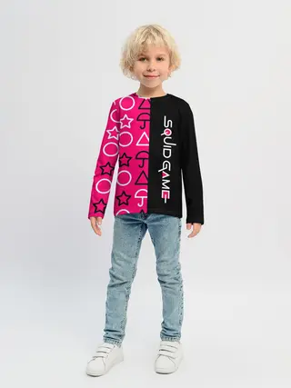 Детский лонгслив / ИГРА В КАЛЬМАРА / СИМВОЛИКА