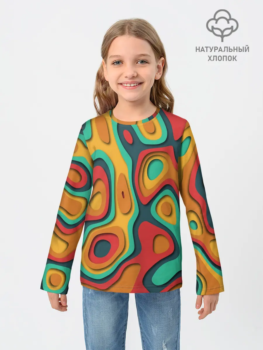 Детский лонгслив / 3D узор Color