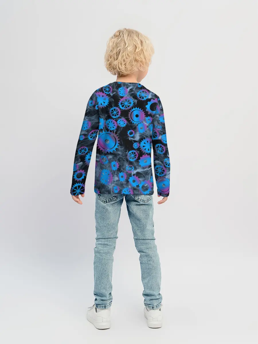 Детский лонгслив / механизм и дым, стимпанк