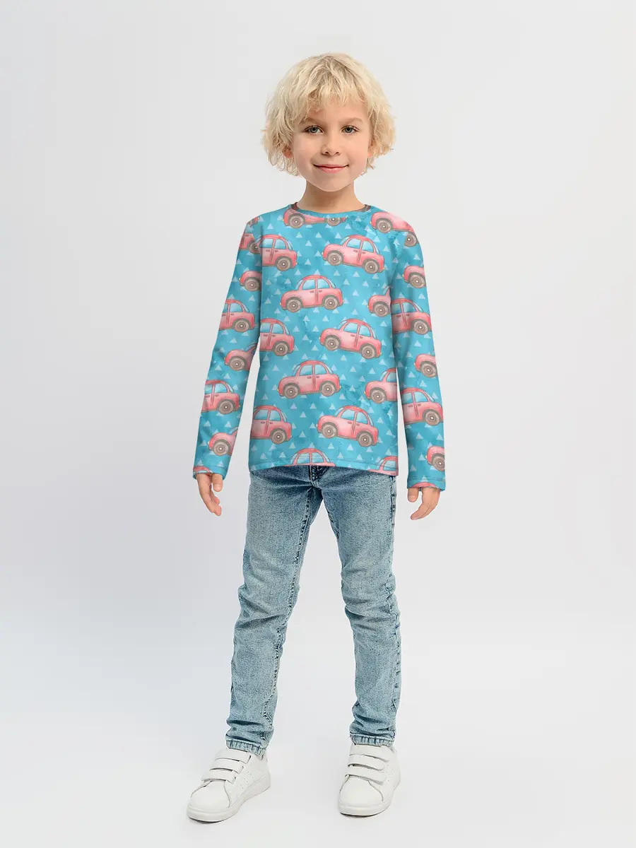 Детский лонгслив / Машинки детский рисунок