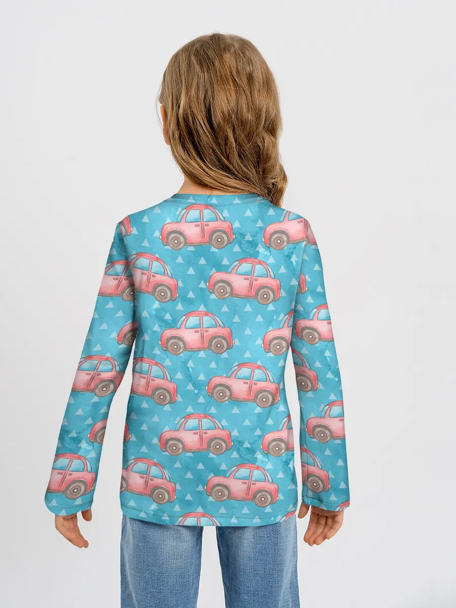 Детский лонгслив / Машинки детский рисунок