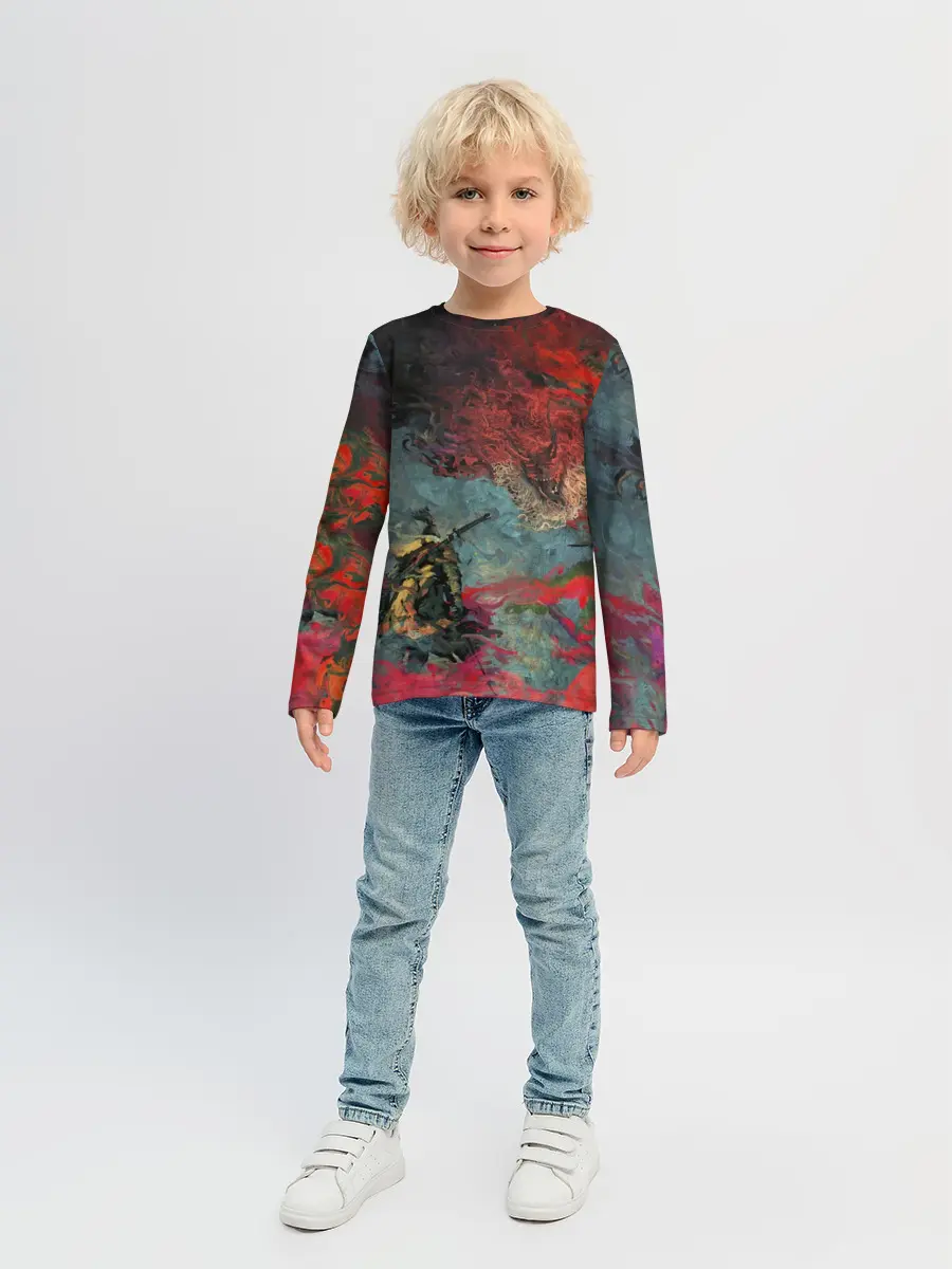 Детский лонгслив / Sekiro Самурай против дракона