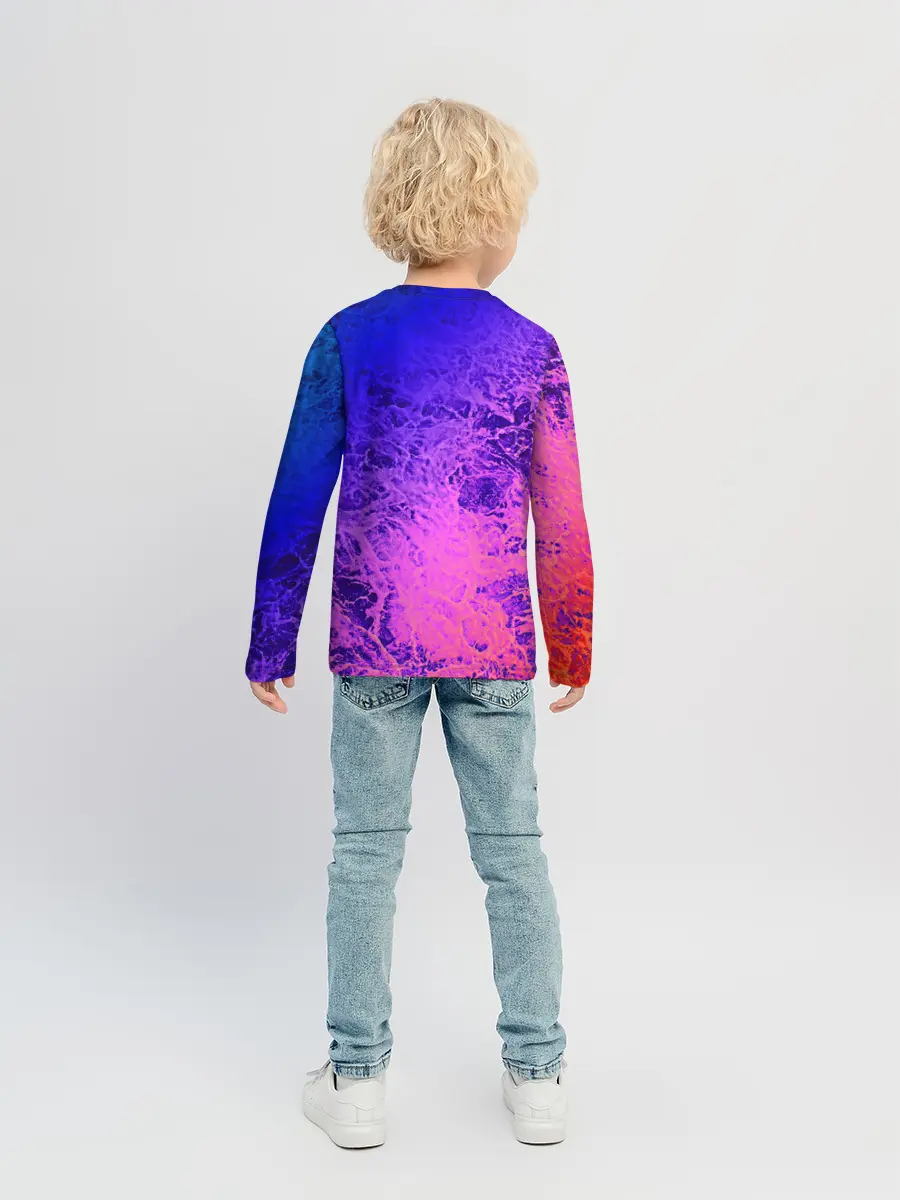 Детский лонгслив / Абстрактный пурпурно-синий