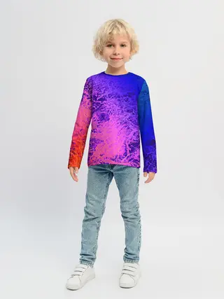 Детский лонгслив / Абстрактный пурпурно-синий
