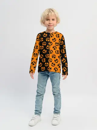 Детский лонгслив / УЛЫБКА ТЫКВЫ / ХЕЛЛОУИН