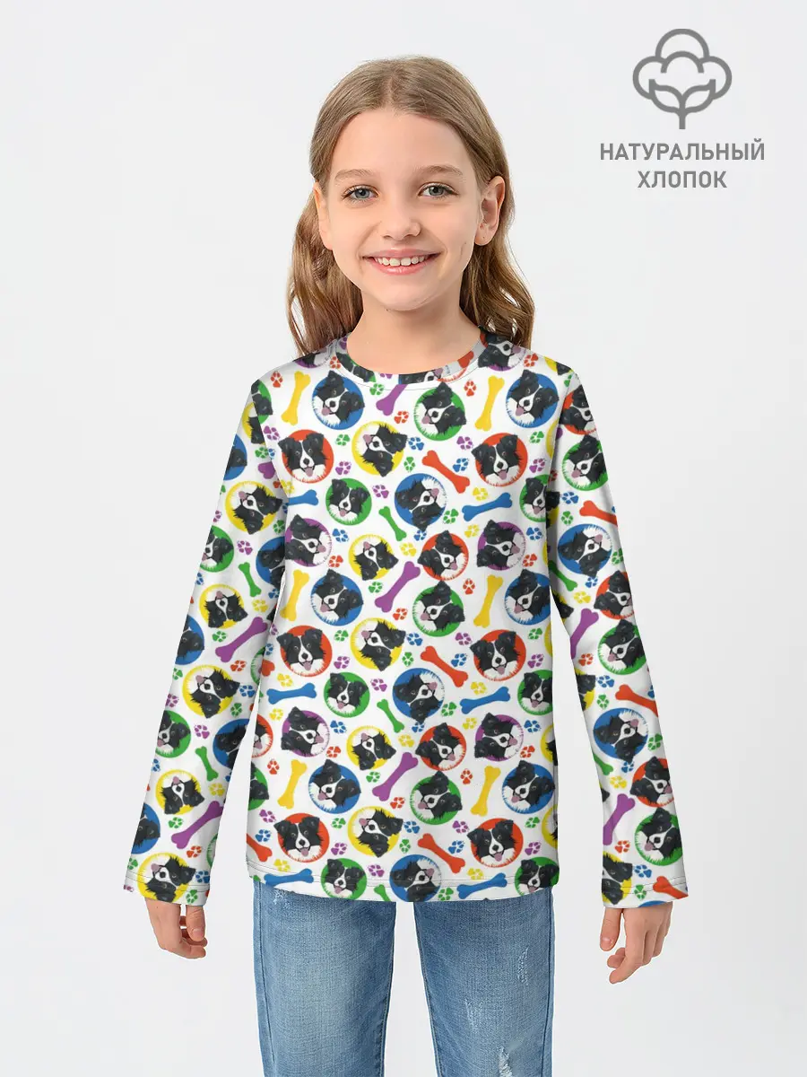 Детский лонгслив / Бордер-Колли