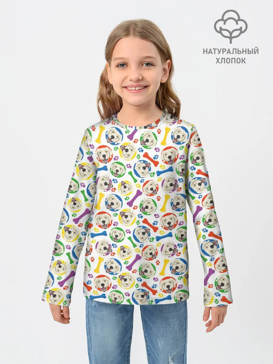 Детский лонгслив / Золотистый Ретривер