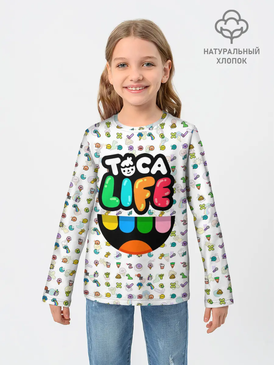Детский лонгслив / Toca Boca | Тока Бока | Паттерн