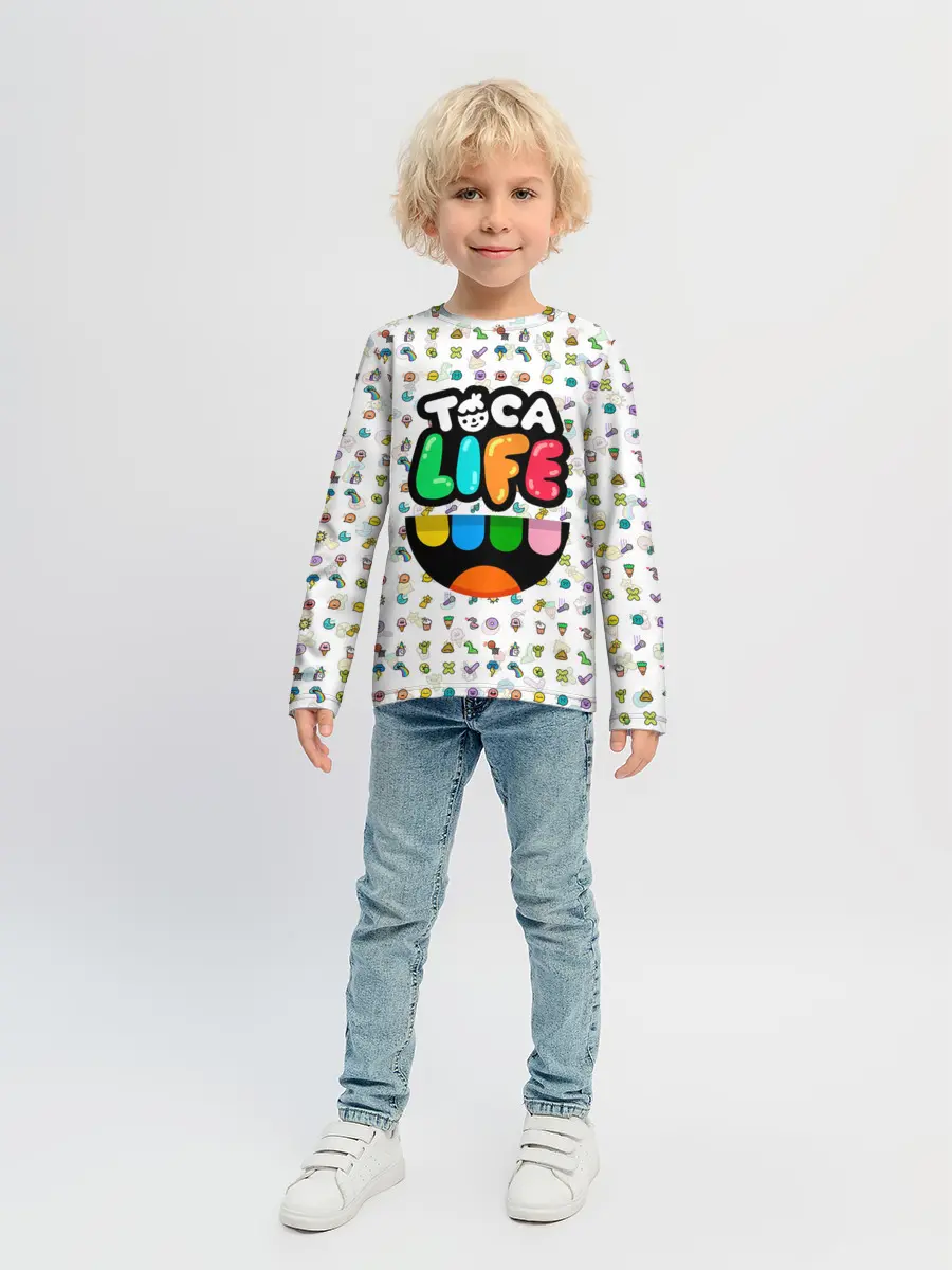 Детский лонгслив / Toca Boca | Тока Бока | Паттерн