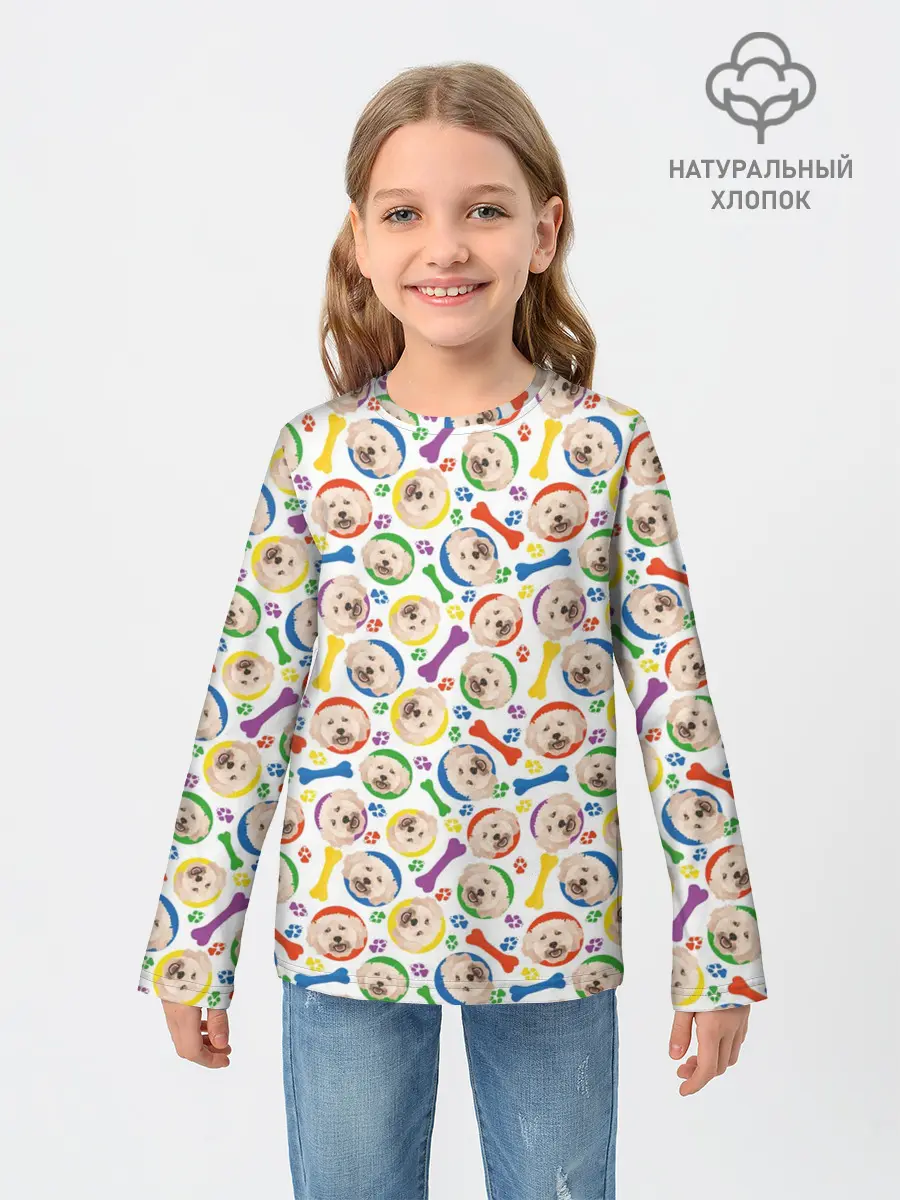 Детский лонгслив / Пудель