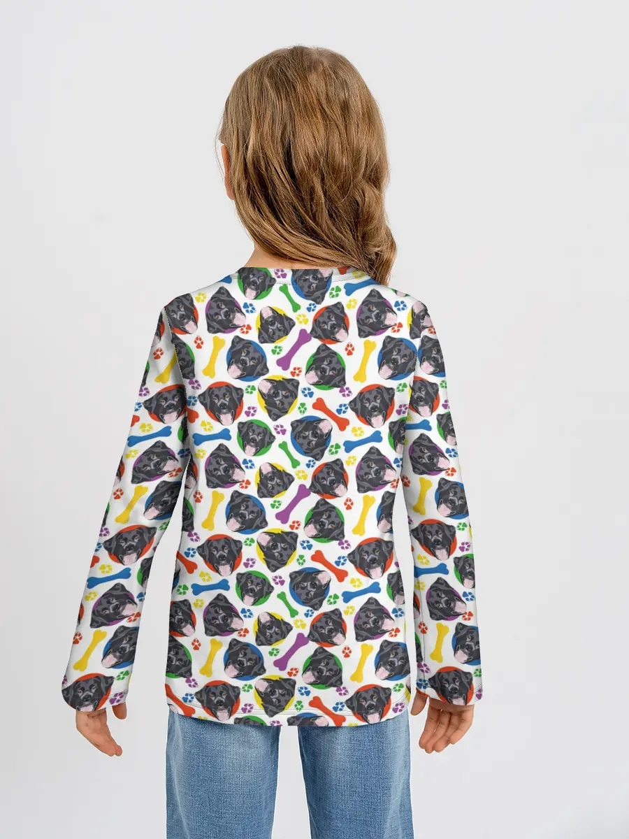 Детский лонгслив / Чёрный Лабрадор