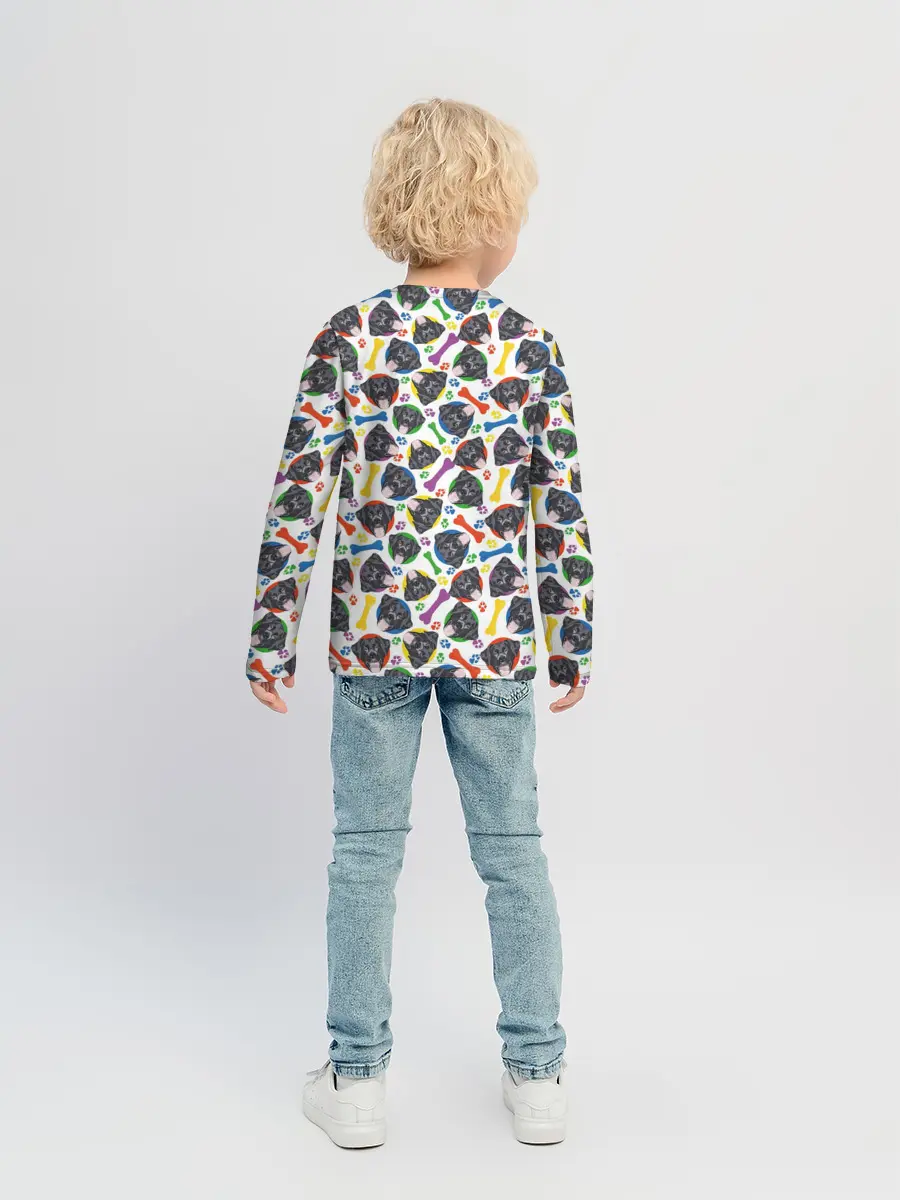 Детский лонгслив / Чёрный Лабрадор