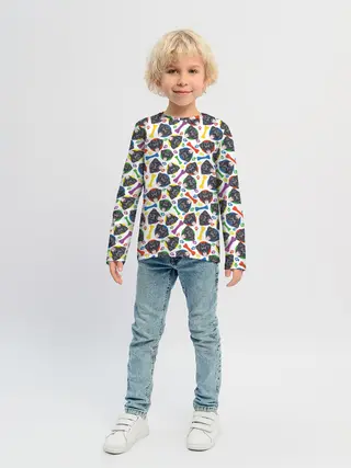 Детский лонгслив / Чёрный Лабрадор