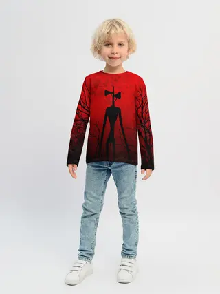 Детский лонгслив / СИРЕНОГОЛОВЫЙ В ТЁМНОМ ЛЕСУ