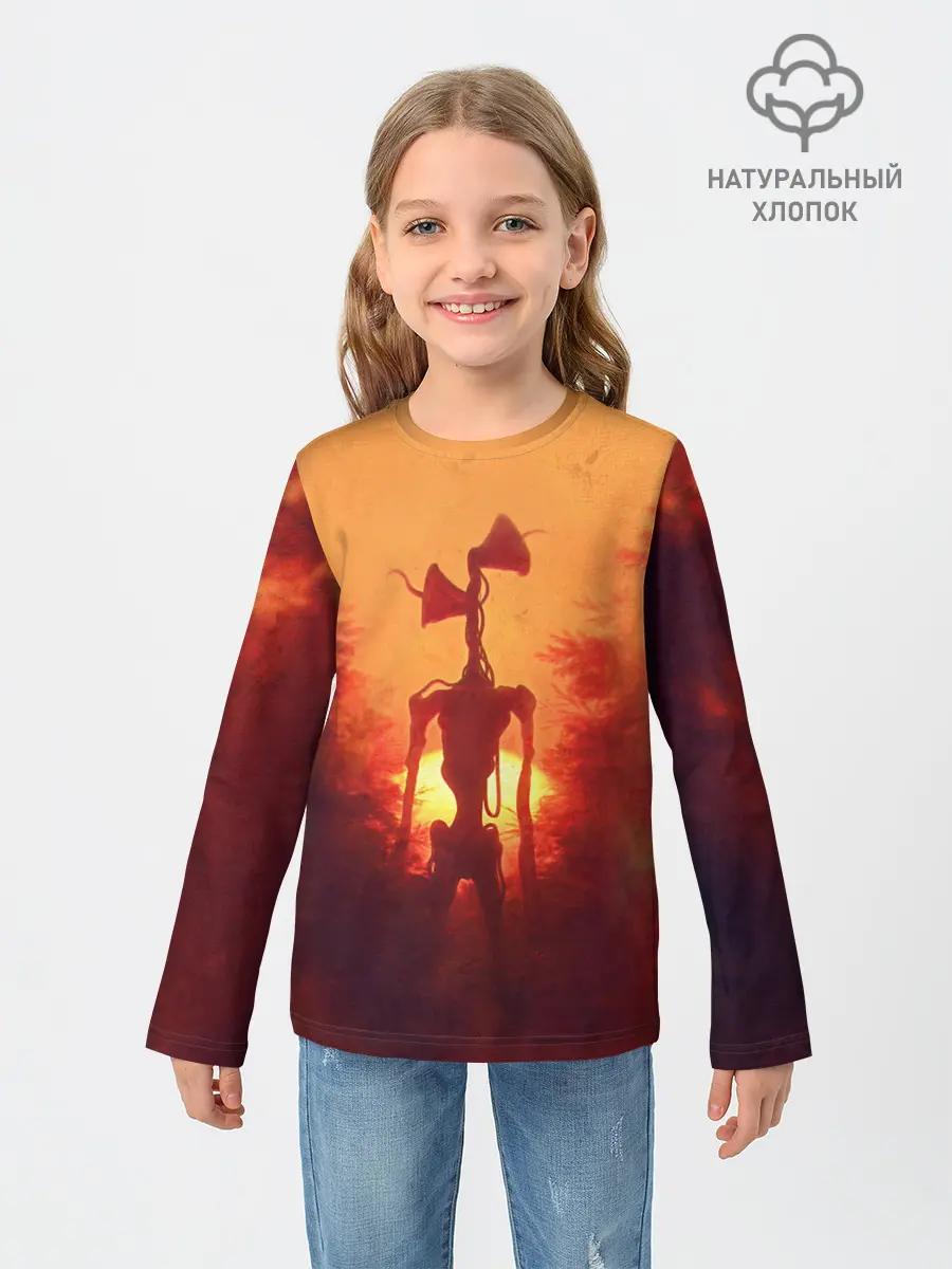 Детский лонгслив / СИРЕНОГОЛОВЫЙ НА ЗАКАТЕ