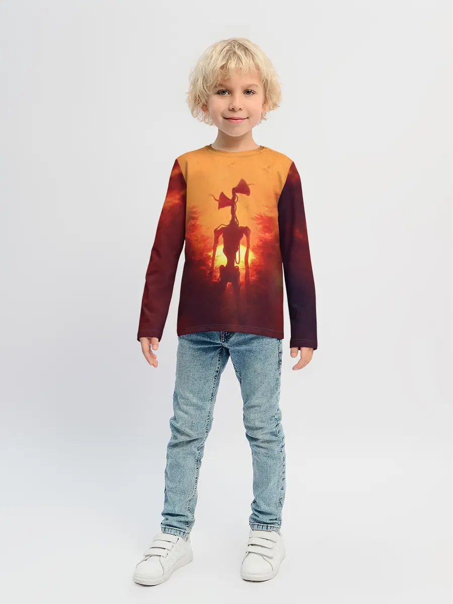 Детский лонгслив / СИРЕНОГОЛОВЫЙ НА ЗАКАТЕ