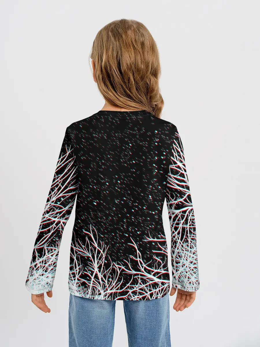 Детский лонгслив / СИРЕНОГОЛОВЫЙ ГЛИТЧ ЛЕС, КОСМОС