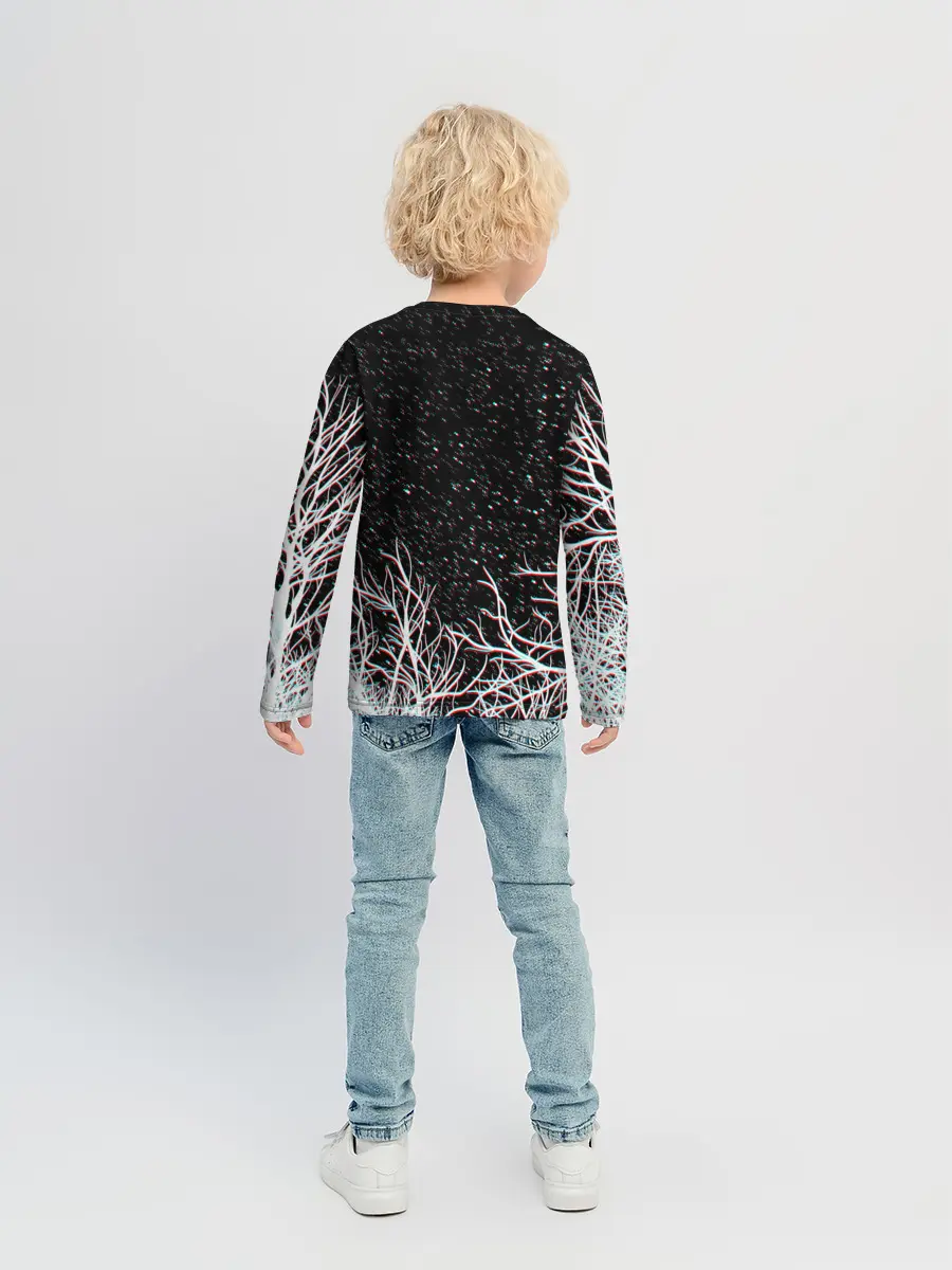 Детский лонгслив / СИРЕНОГОЛОВЫЙ ГЛИТЧ ЛЕС, КОСМОС