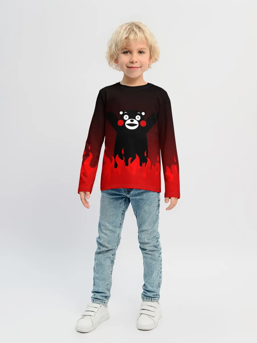 Детский лонгслив / Kumamon горит