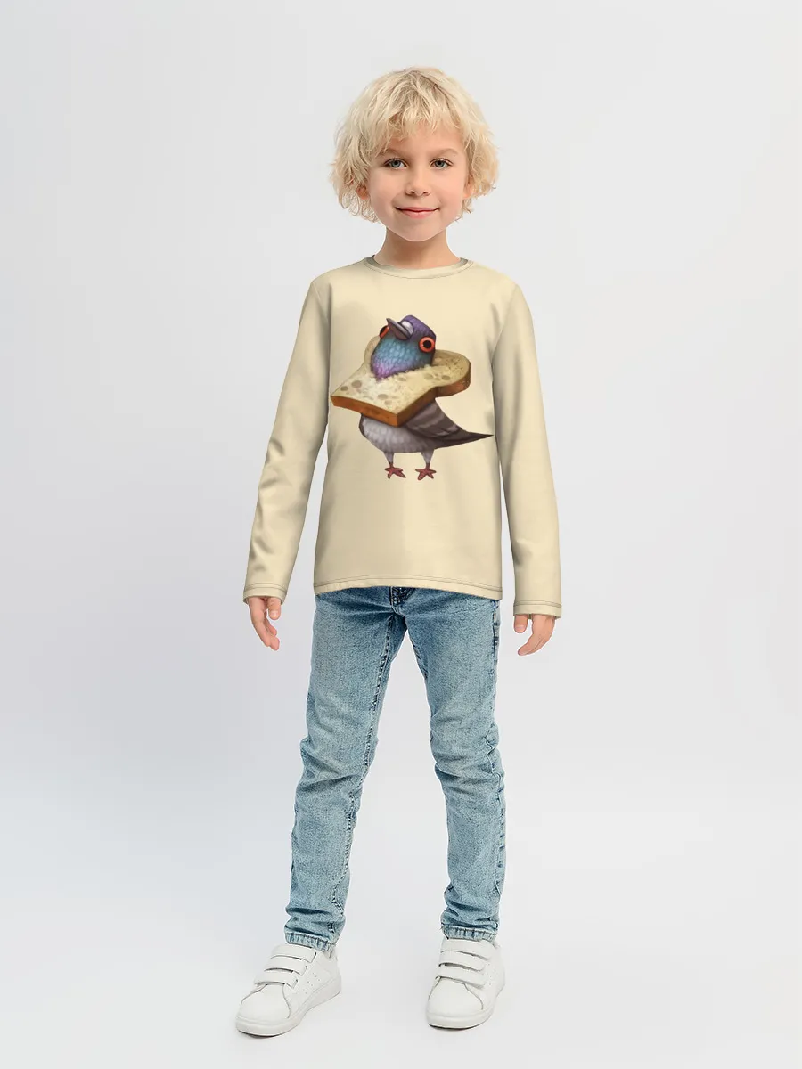 Детский лонгслив / Голубь и Хлебушек