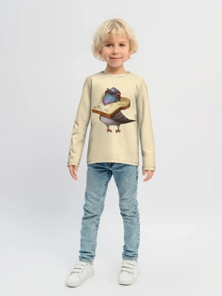 Детский лонгслив / Голубь и Хлебушек
