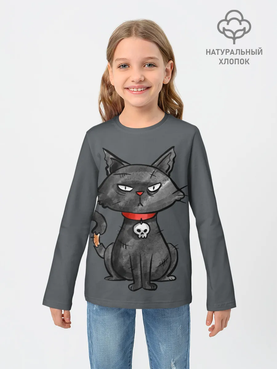 Детский лонгслив / Кот бедолага