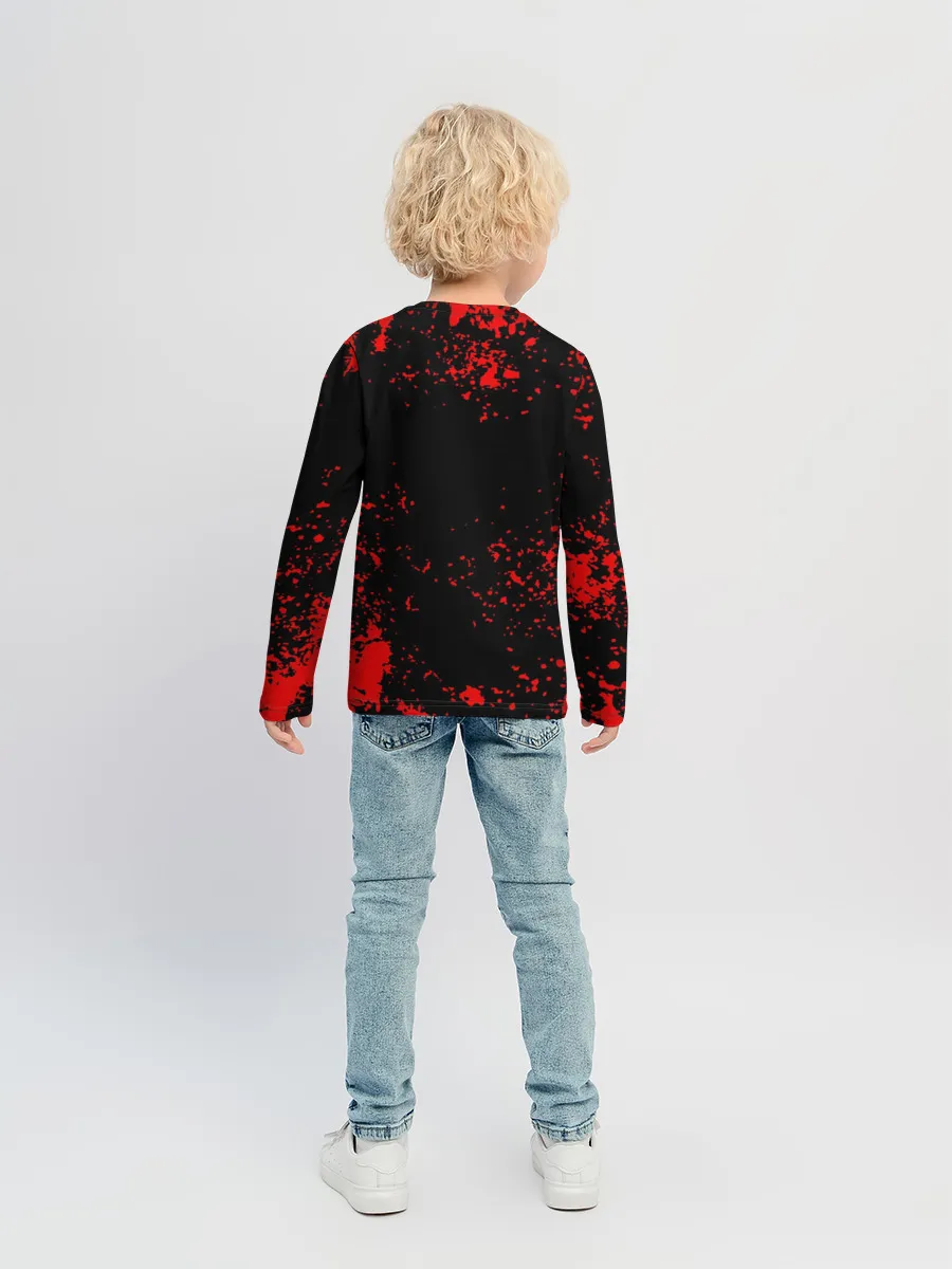 Детский лонгслив / Красный поросенок