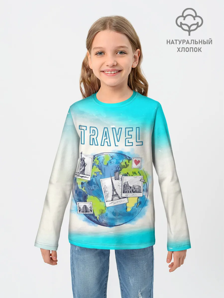 Детский лонгслив / Путешествуй!