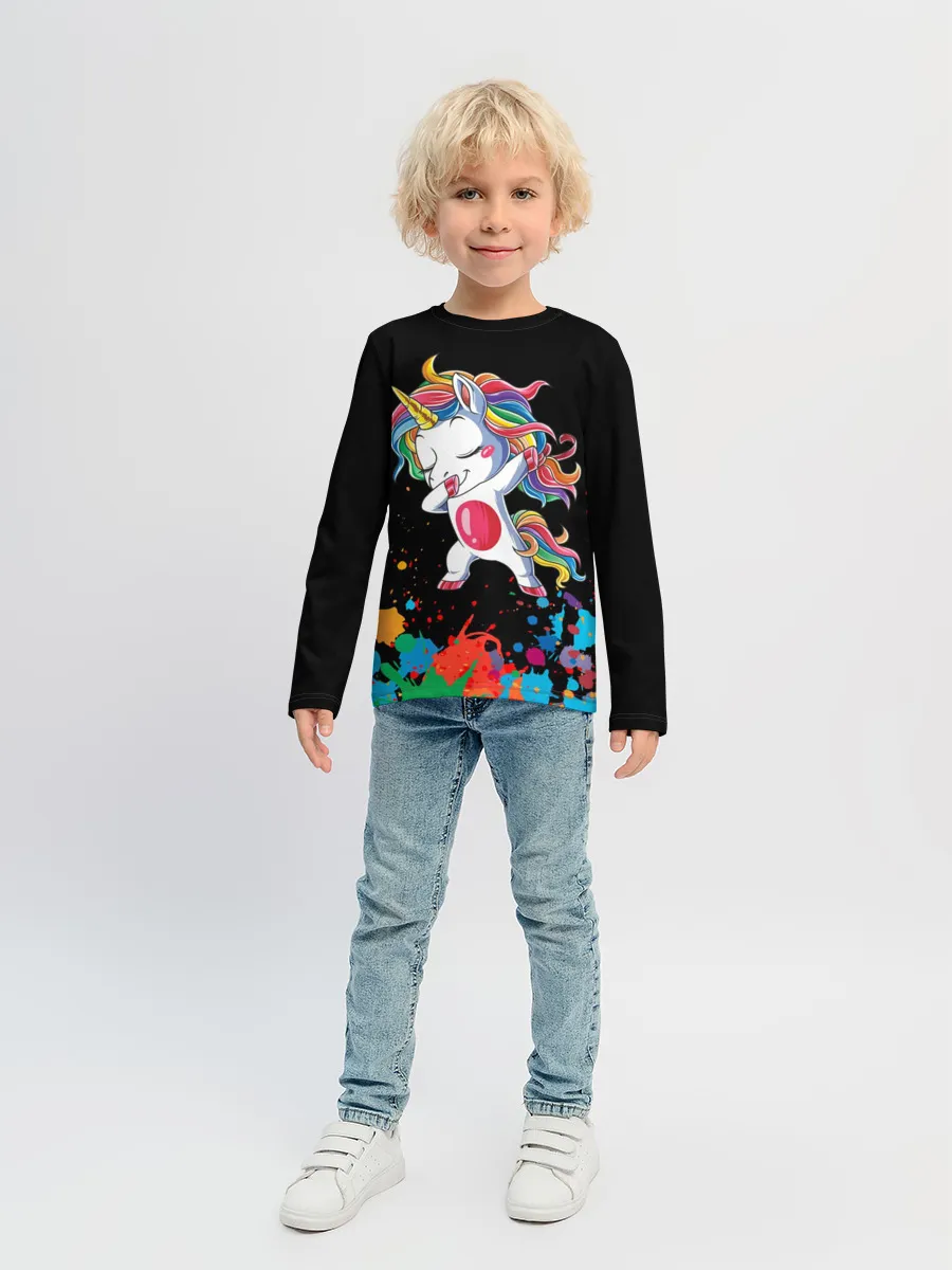 Детский лонгслив / Радужный единорог