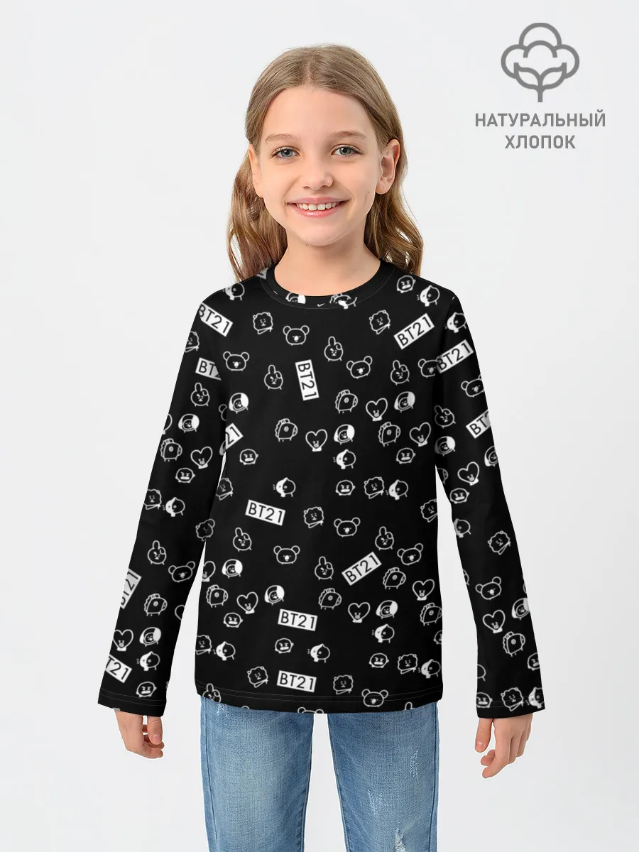 Детский лонгслив / BTS BT21 STICKERS