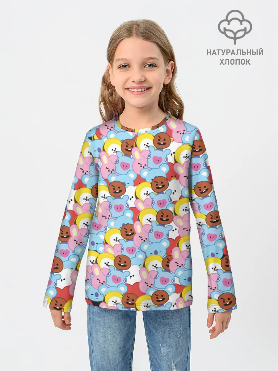 Детский лонгслив / BTS BT21 STICKERS