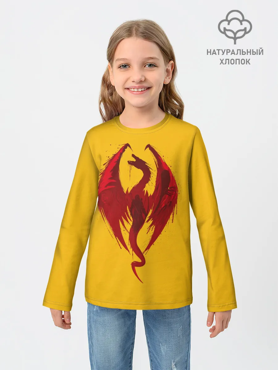 Детский лонгслив / Красный Дракон