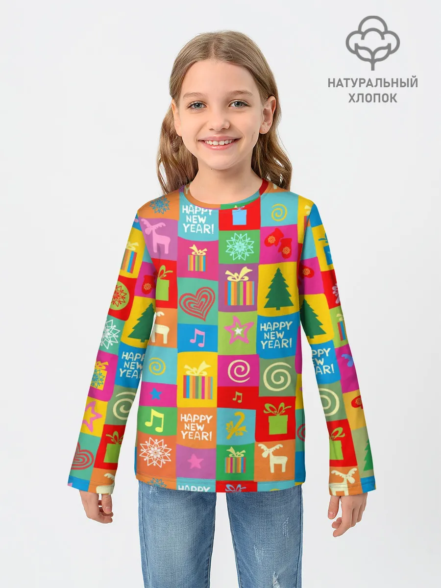 Детский лонгслив / Новогодний коллаж