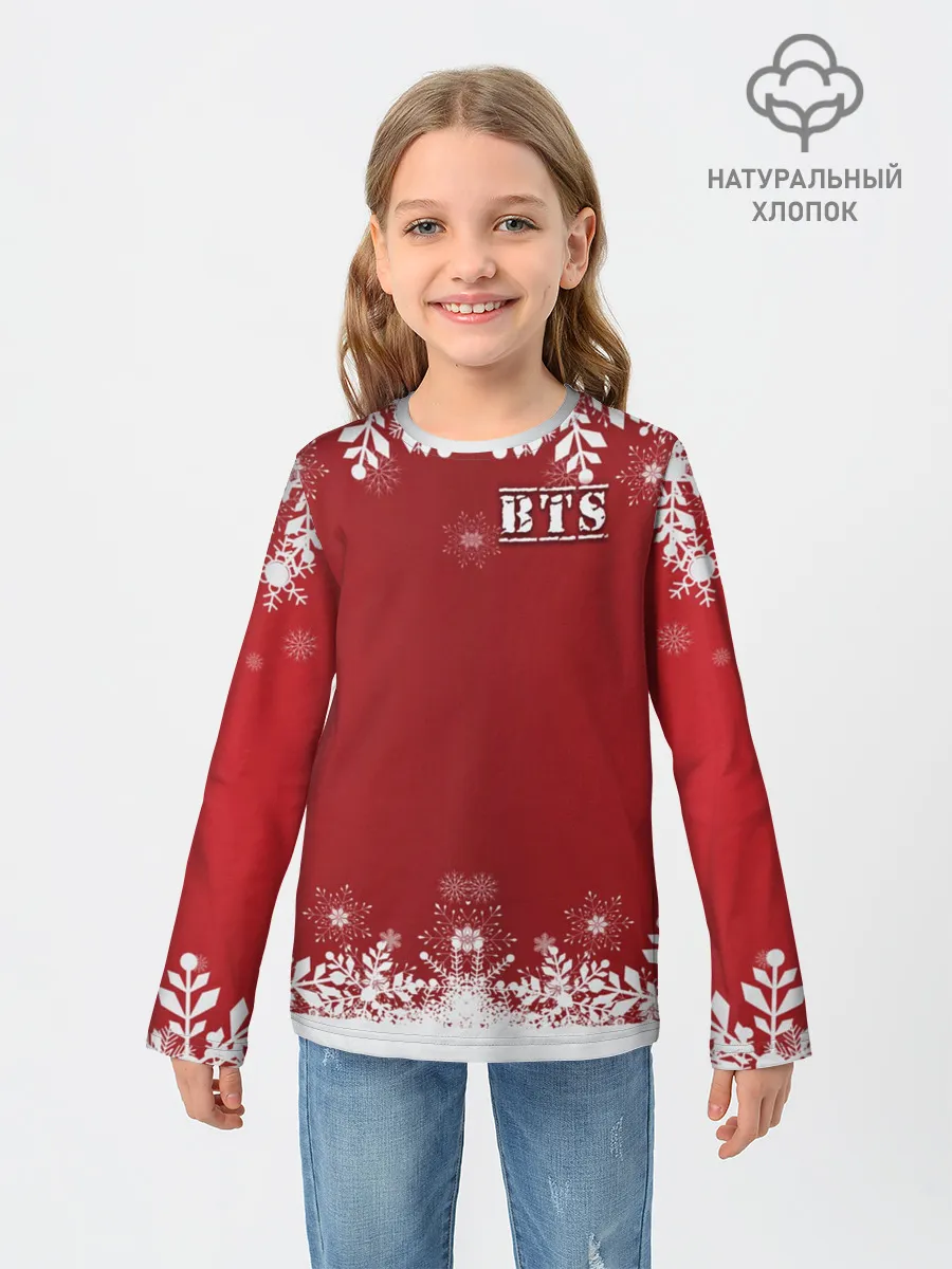 Детский лонгслив / BTS праздничный