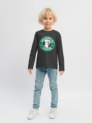 Детский лонгслив / 100 cups of coffee