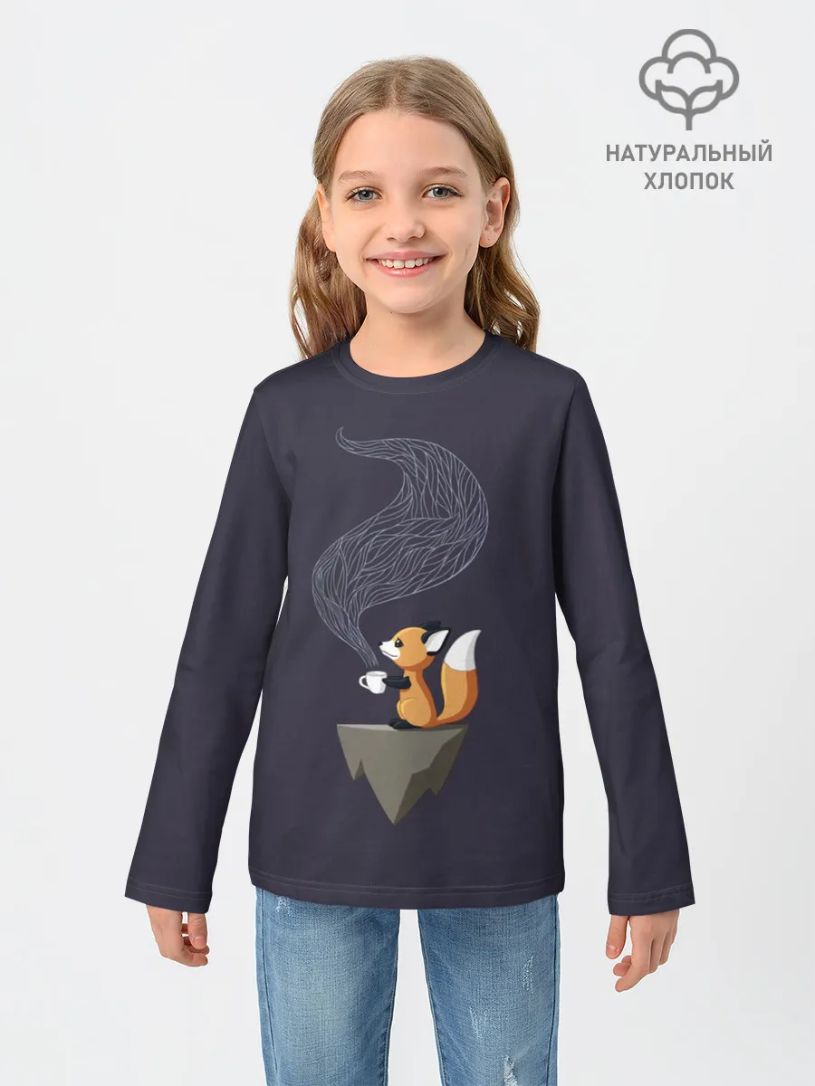 Детский лонгслив / Coffee Fox