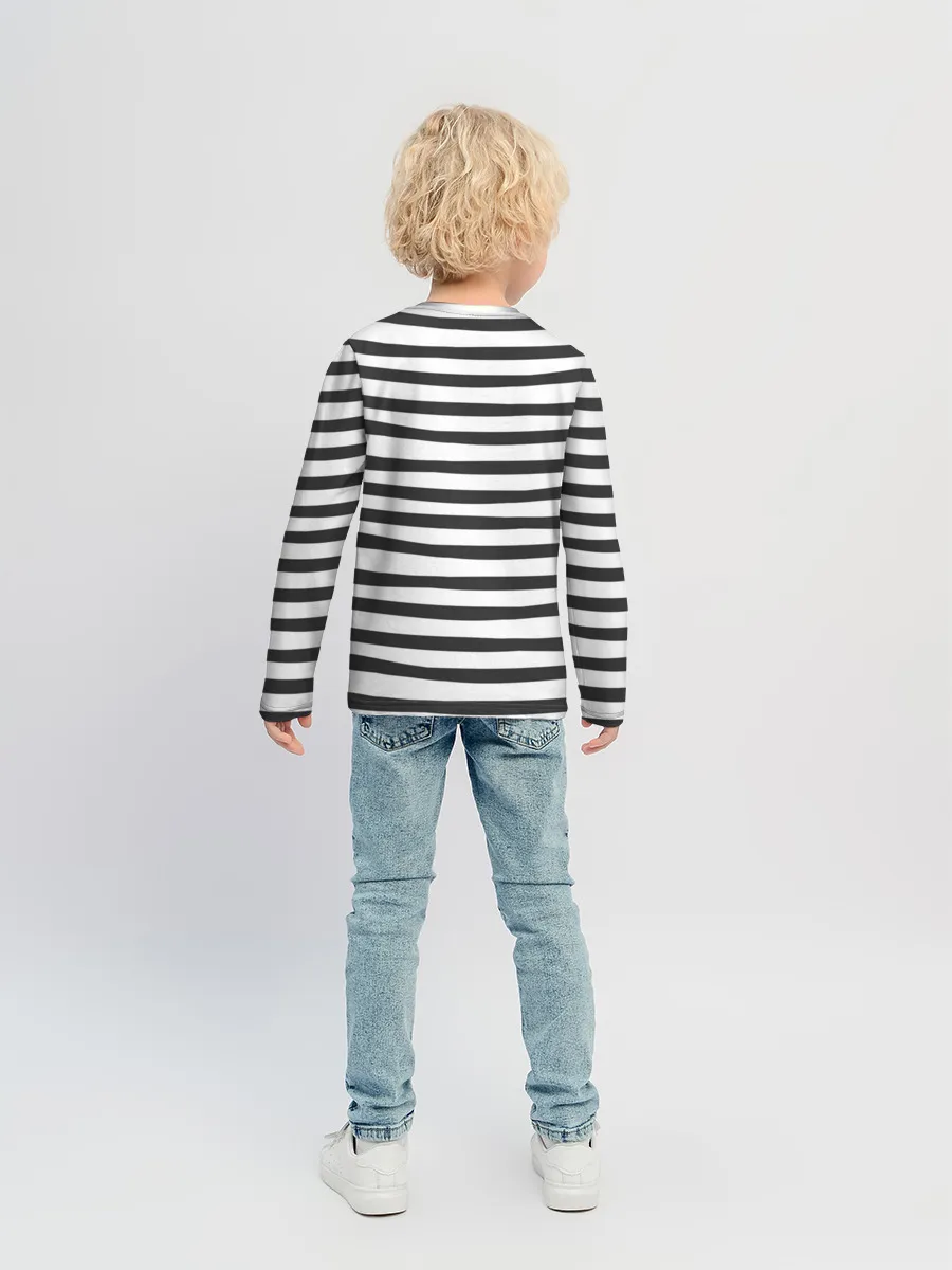 Детский лонгслив / Сердце в полоску