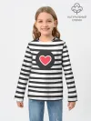 Детский лонгслив / Сердце в полоску