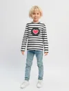Детский лонгслив / Сердце в полоску
