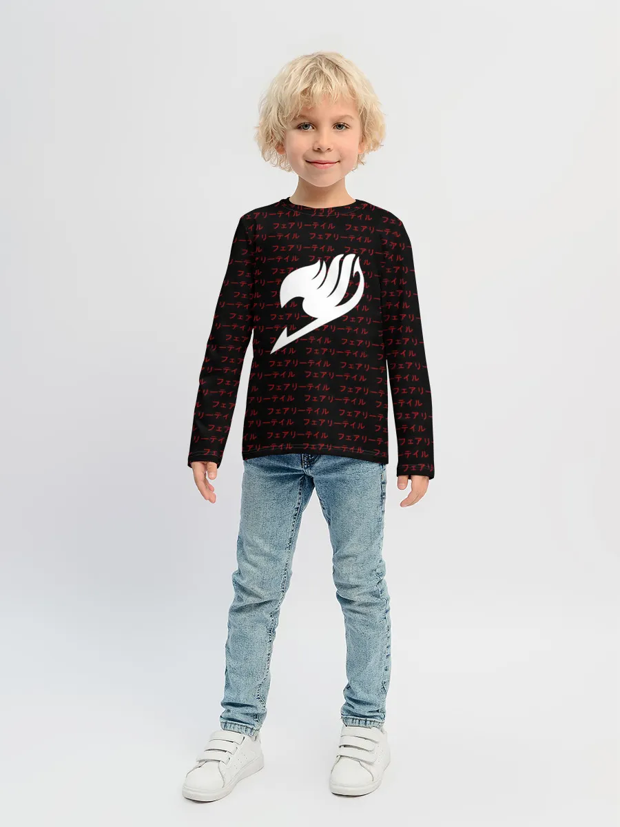 Детский лонгслив / Лого Фейритейл белое
