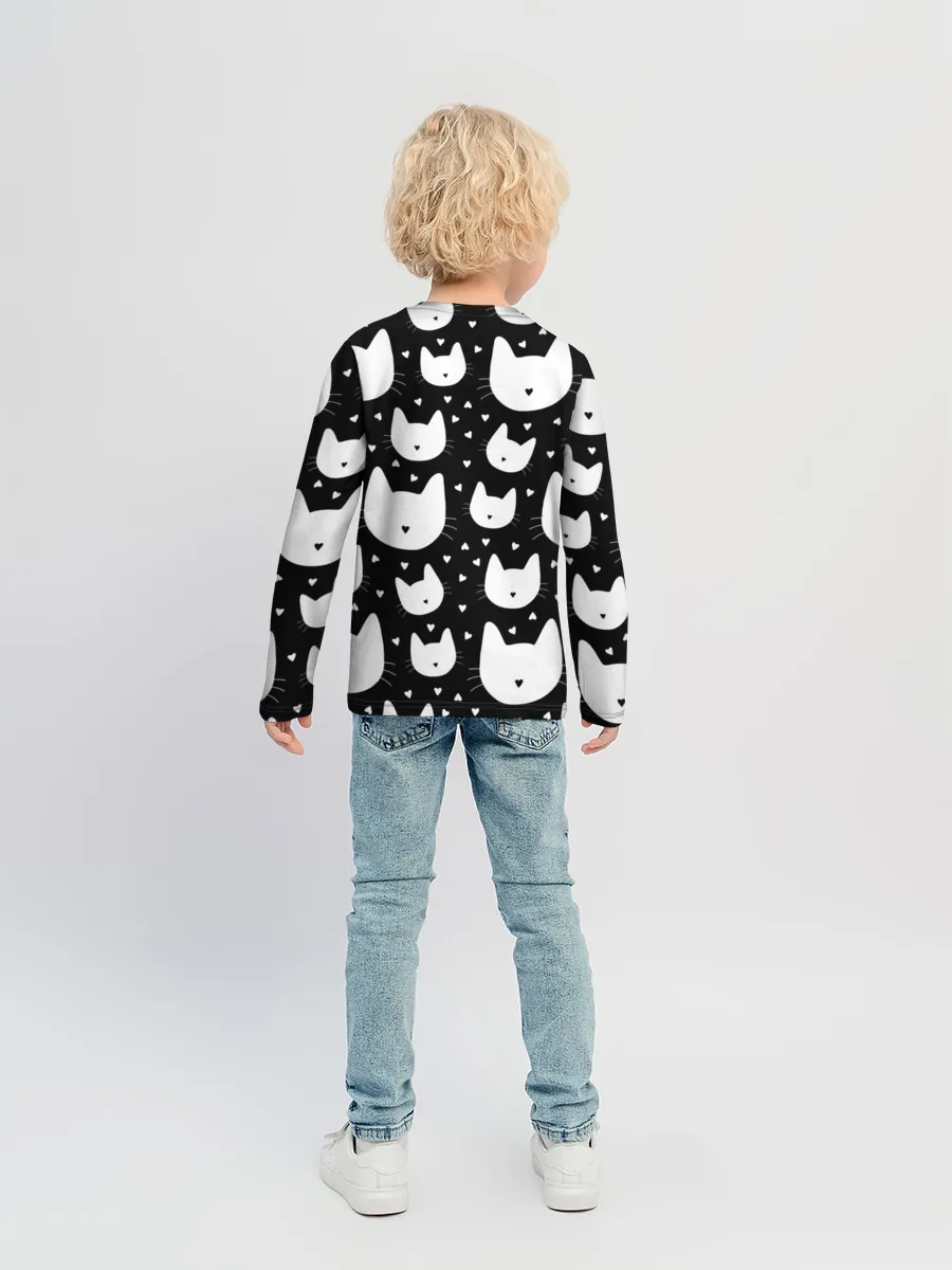 Детский лонгслив / Love Cats Pattern