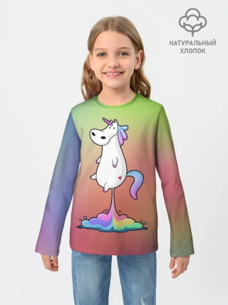 Детский лонгслив / Единорог на Старте