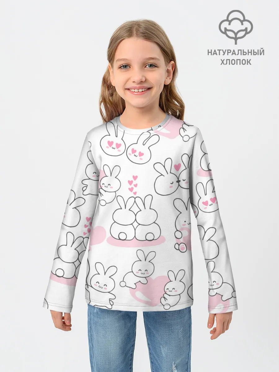 Детский лонгслив / Зайки любовь